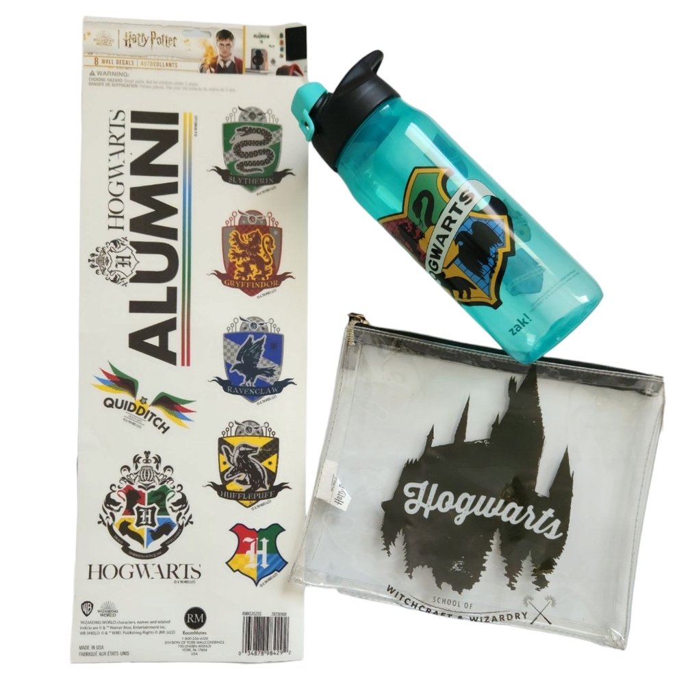 Harry Potter Waterbottle Clear Hogwarts School Makeup Bag Pouch Wall‎ Decals